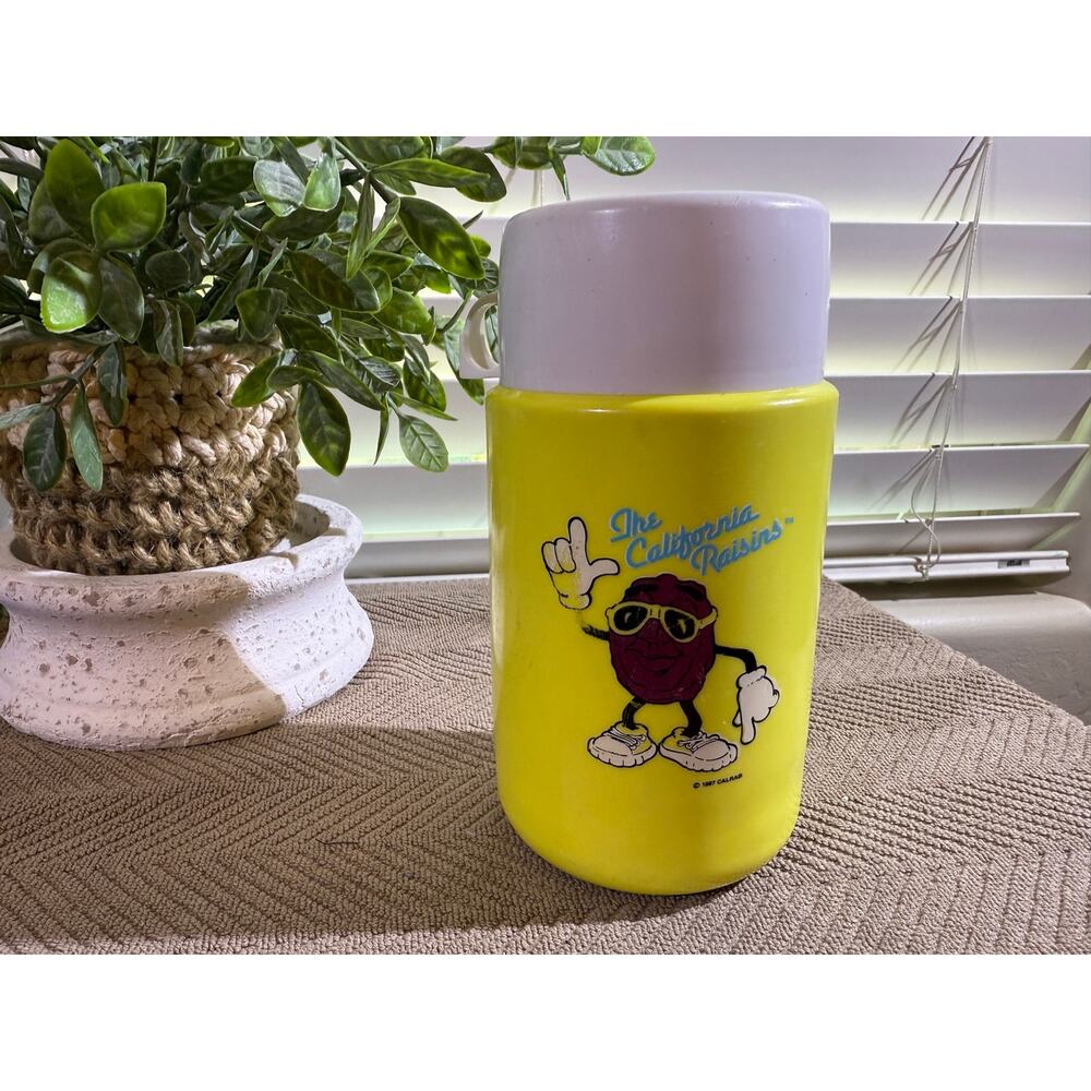 The California Raisins (1980's) THERMOS Brand Lunchbox Thermos W/ Lid & Cup